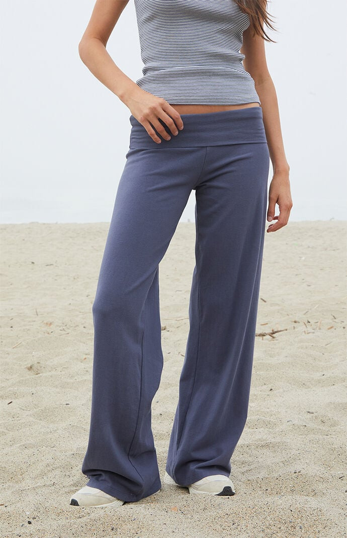John Galt Women's Medium Blue Priscilla Flare Pants in Medium Gray | PacSun