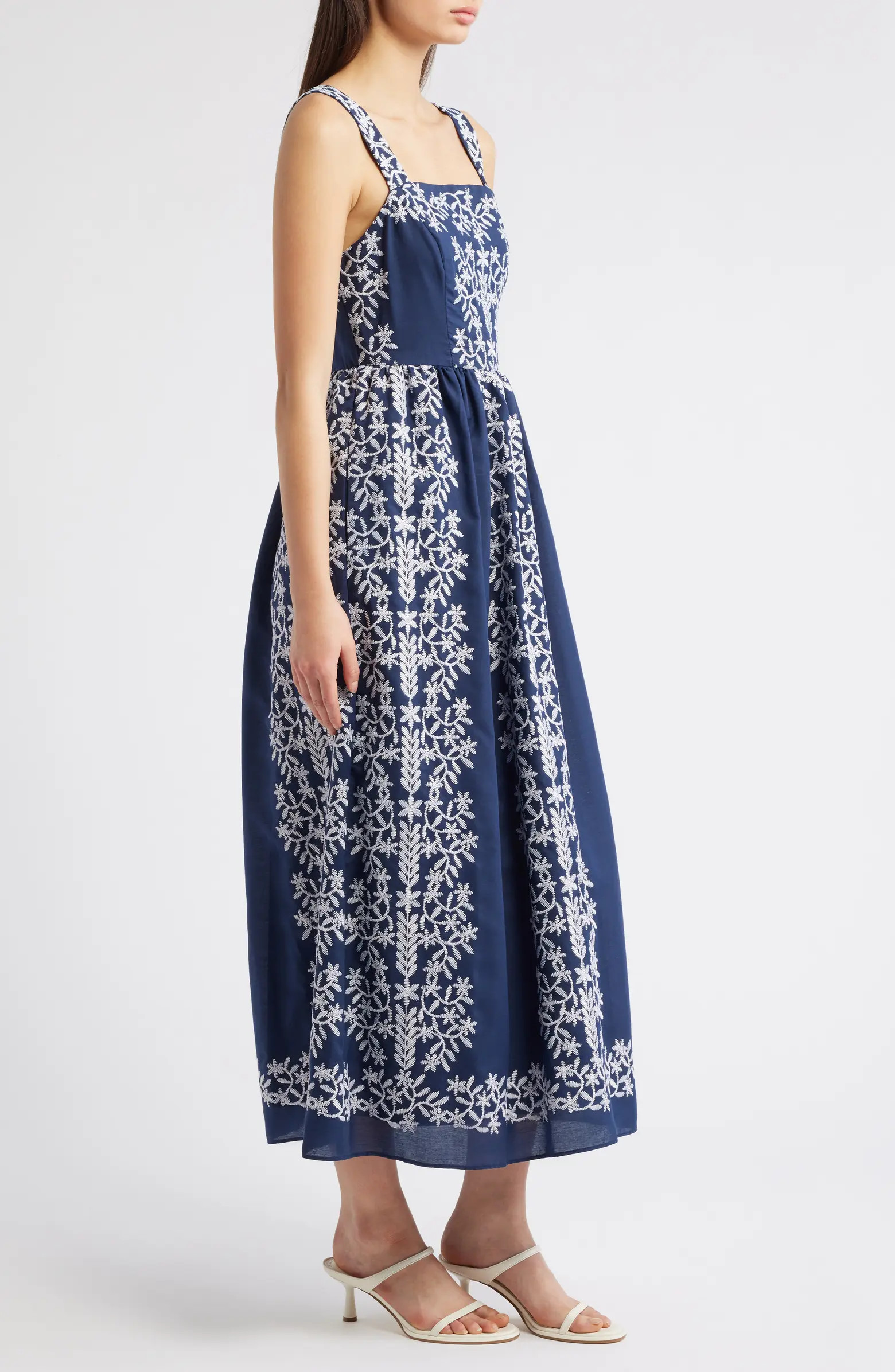 Embroidered Square Neck Dress | Nordstrom