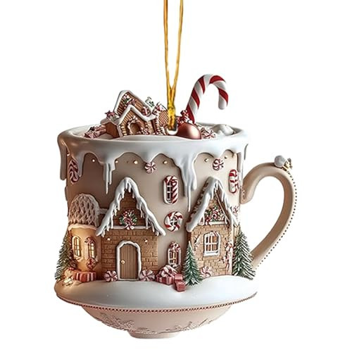 Todays Daily Deals Clearance Christmas Coffee Cup Hanging Ornaments Christmas Snow House Hot Chocolate Mug Christmas Ornaments Decorative Acrylic Coffee Ornaments for Christmas Tree Decors ﻿ | Amazon (US)