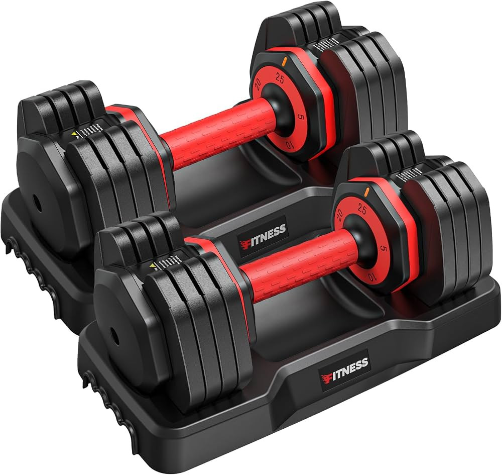 XDDIAS Adjustable Dumbbells,25LB/55LB for Home Gym Exercise & Fitness, 1 Sec Fast Change Weights ... | Amazon (US)
