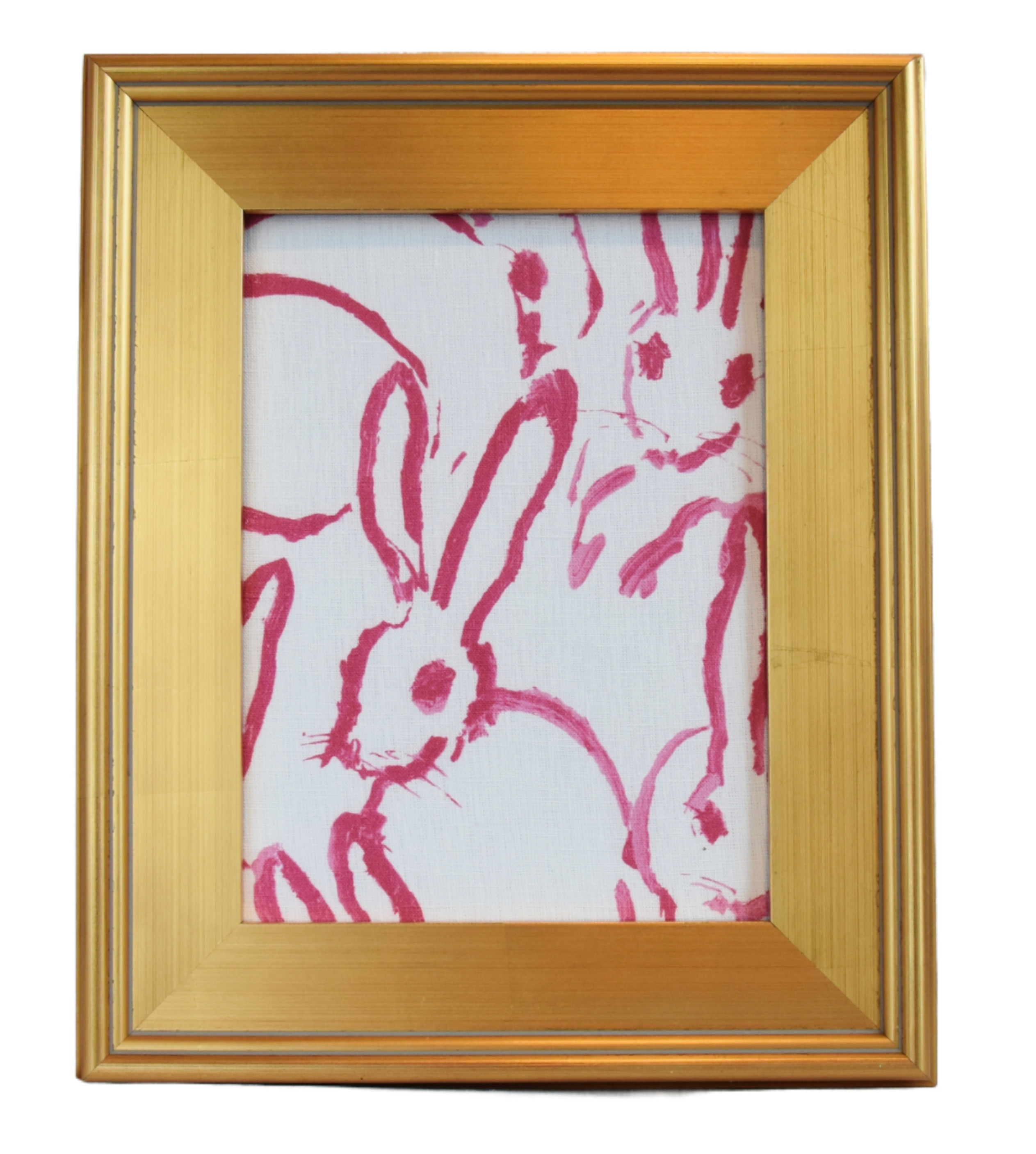 Framed Hunt Slonem's Bunny Hutch Fabric - Pink | One Kings Lane