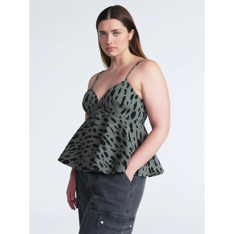 Scoop Women's and Women’s Plus Denim Peplum Top, Sizes XS-4X | Walmart (US)