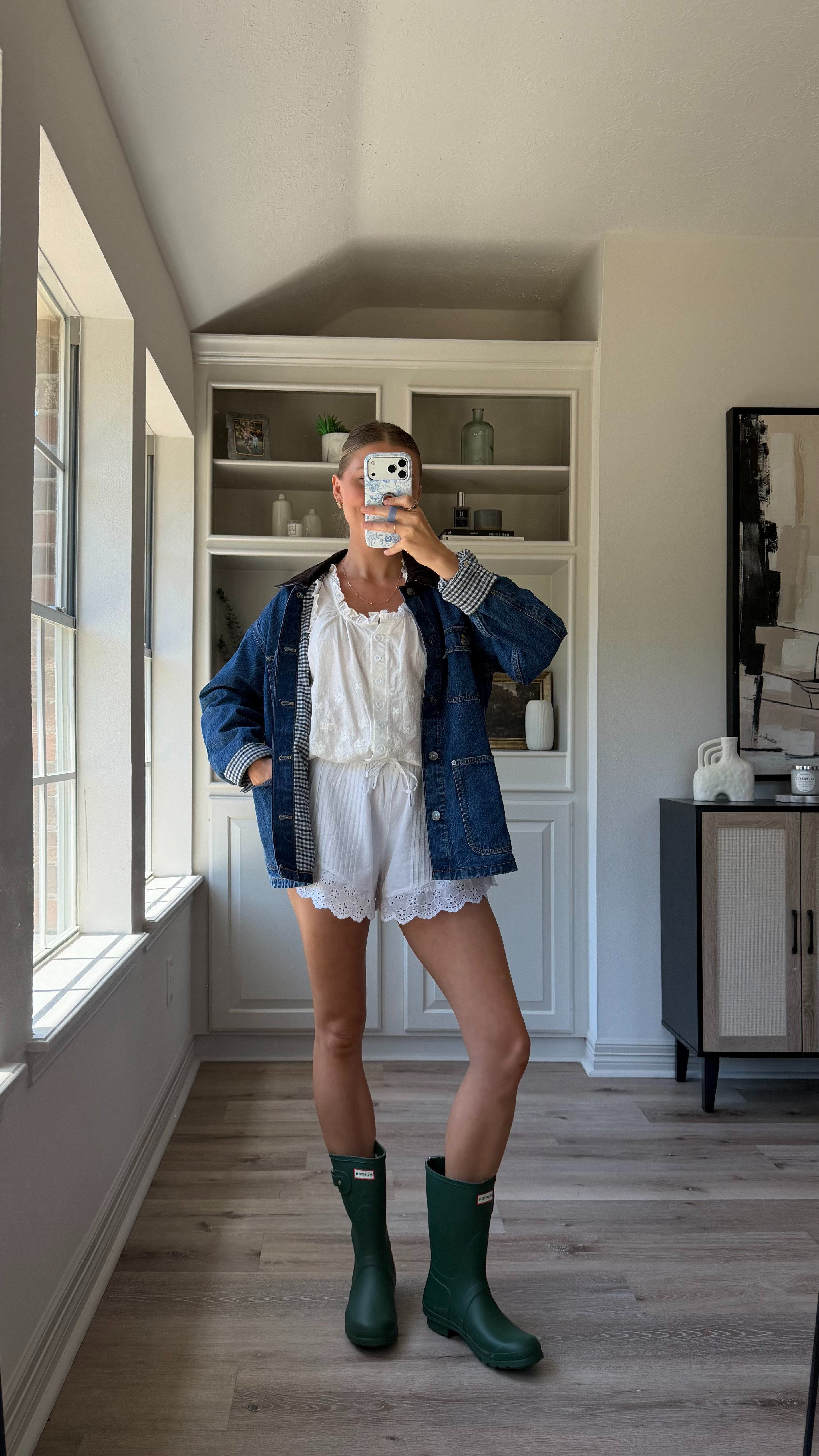 Fall outfit inspo | S in white button tank, S jacket and S white shots  

 #LTKootd #LTKmomlife