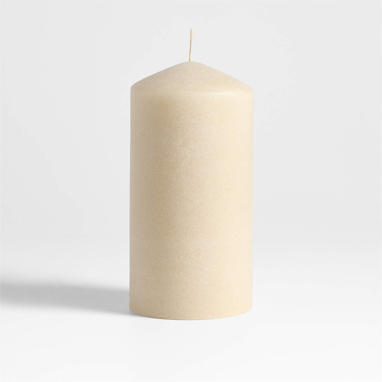 Sand Large Ivory 4"x8" Pillar Candle | Crate & Barrel | Crate & Barrel