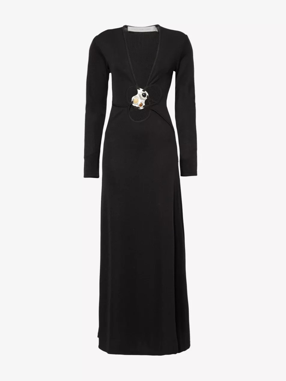 Trio Stone V-neck stretch-woven maxi dress | Selfridges