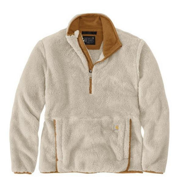 Women's Carhartt Loose Fit Fleece 1/2 Zip Pullover XLarge Oat Milk | Scheels Sports