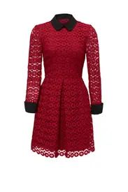 Red Circular Lace Dress | Rent The Runway