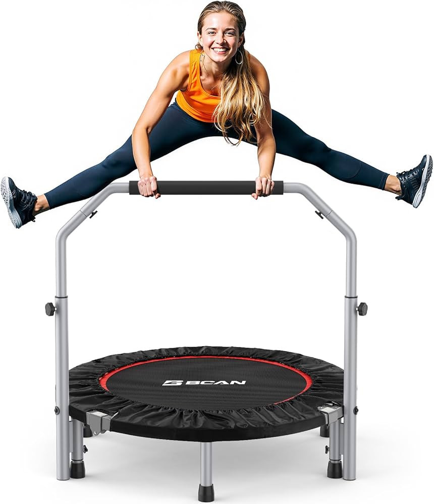 BCAN 40/48" Foldable Mini Trampoline Max Load 330lbs/440lbs, Fitness Rebounder with Adjustable Fo... | Amazon (US)