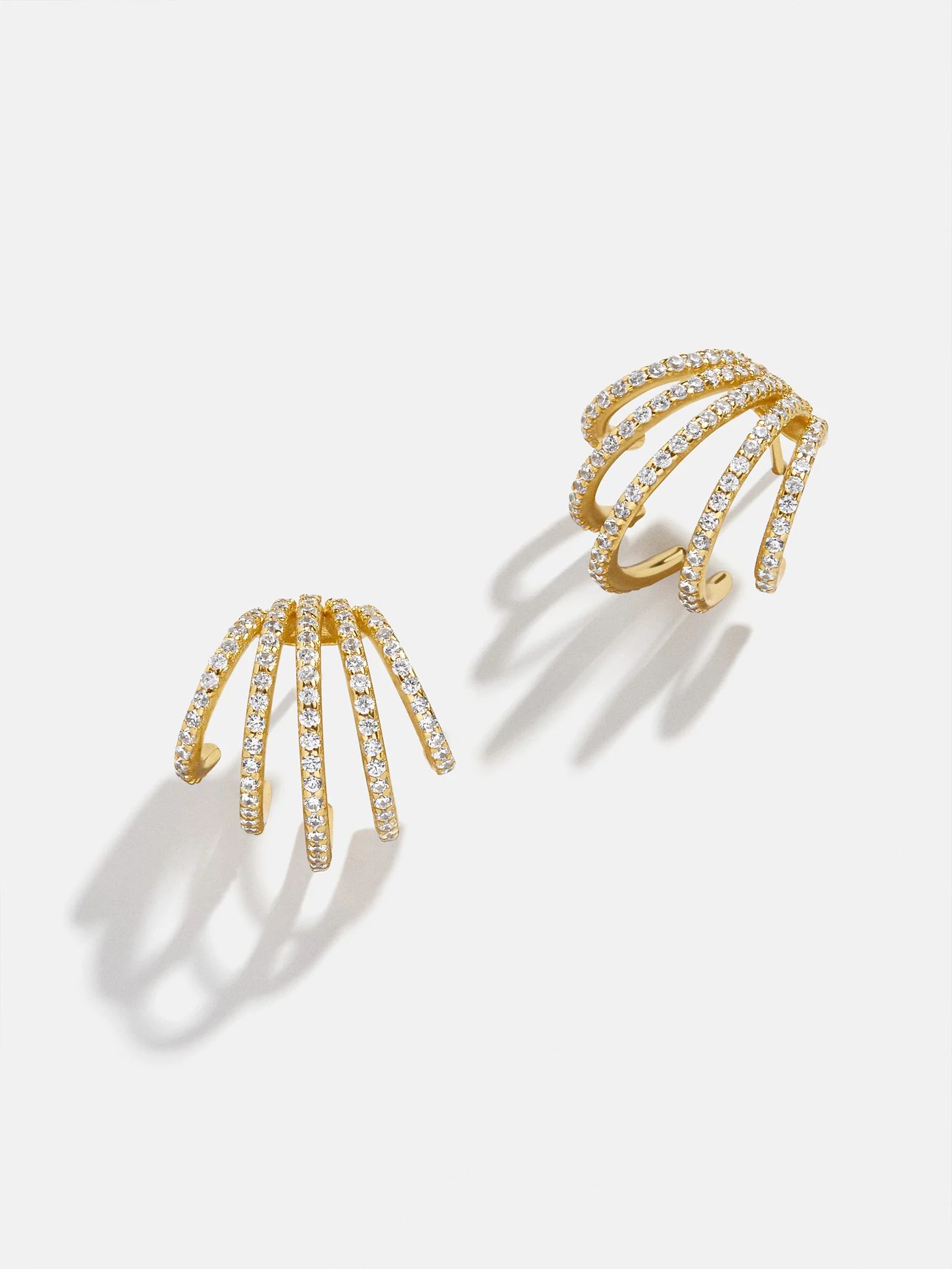 Abby 18K Gold Earrings - Gold/Pavé | BaubleBar (US)