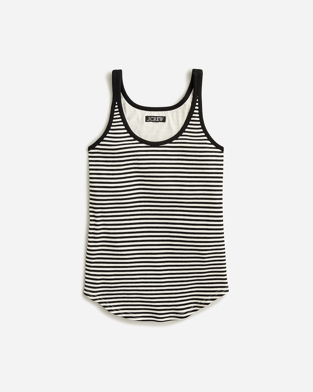 Vintage rib shelf-bra tank top in stripe | J. Crew US