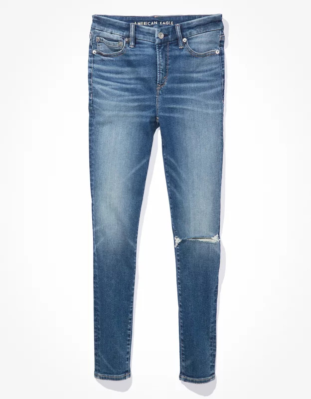 AE Lu(x)e Ripped High V-Rise Jegging | American Eagle Outfitters (US & CA)