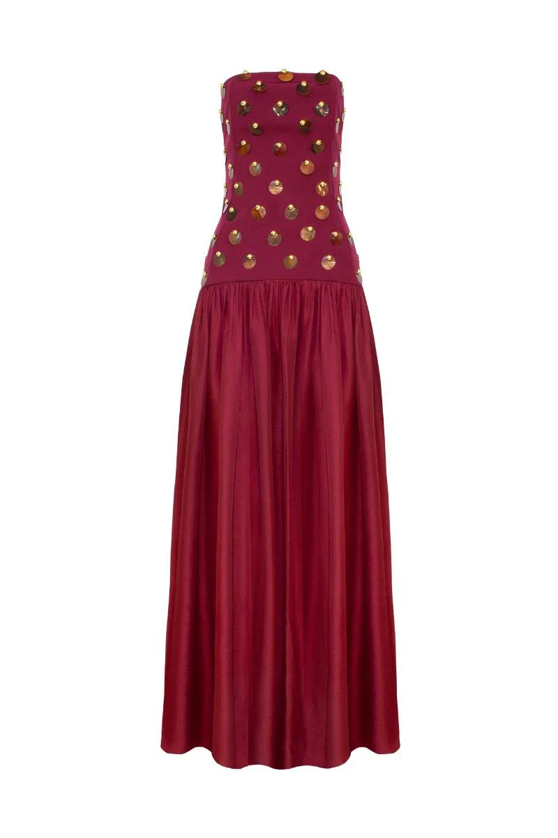 ALINA DRESS IN BURGUNDY | LEDIEL | CULT MIA | CULT MIA UK LTD