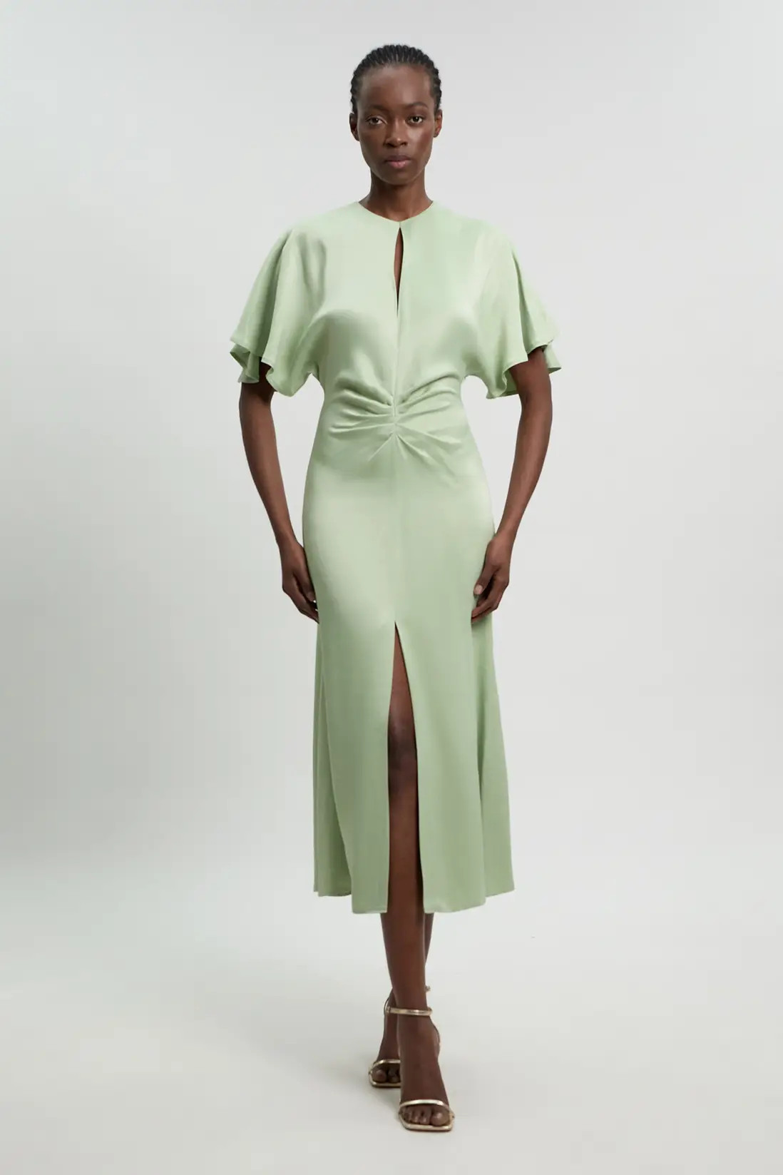 Viscose Satin Crepe Woven Maxi Dress | Karen Millen