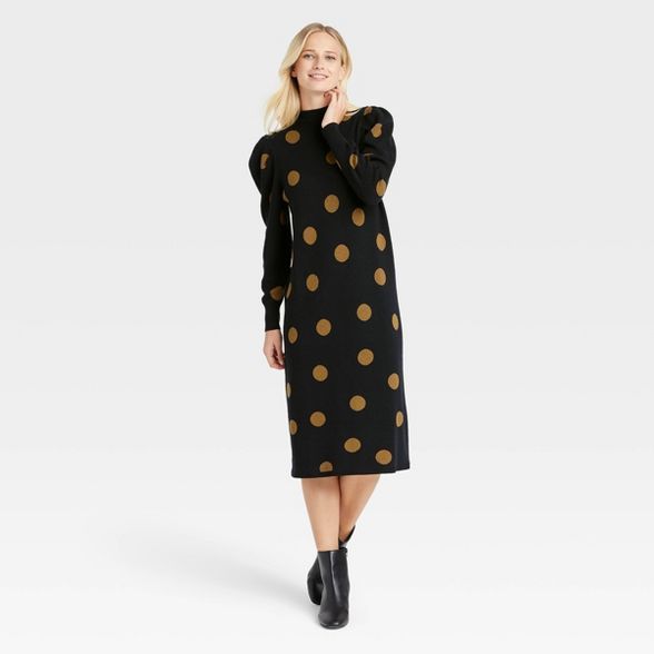 Women's Puff Long Sleeve Sweater Dress - Who What Wear™ | Target