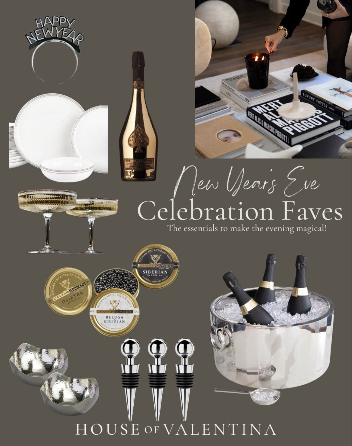 I’m setting the tone for New Year’s Eve with all the little details that make it feel extra special 🥂 From chilled champagne to polished party essentials, these are my must-haves for ringing in the new year in style!! #2026 

#LTKSeasonal #LTKHome #LTKHoliday