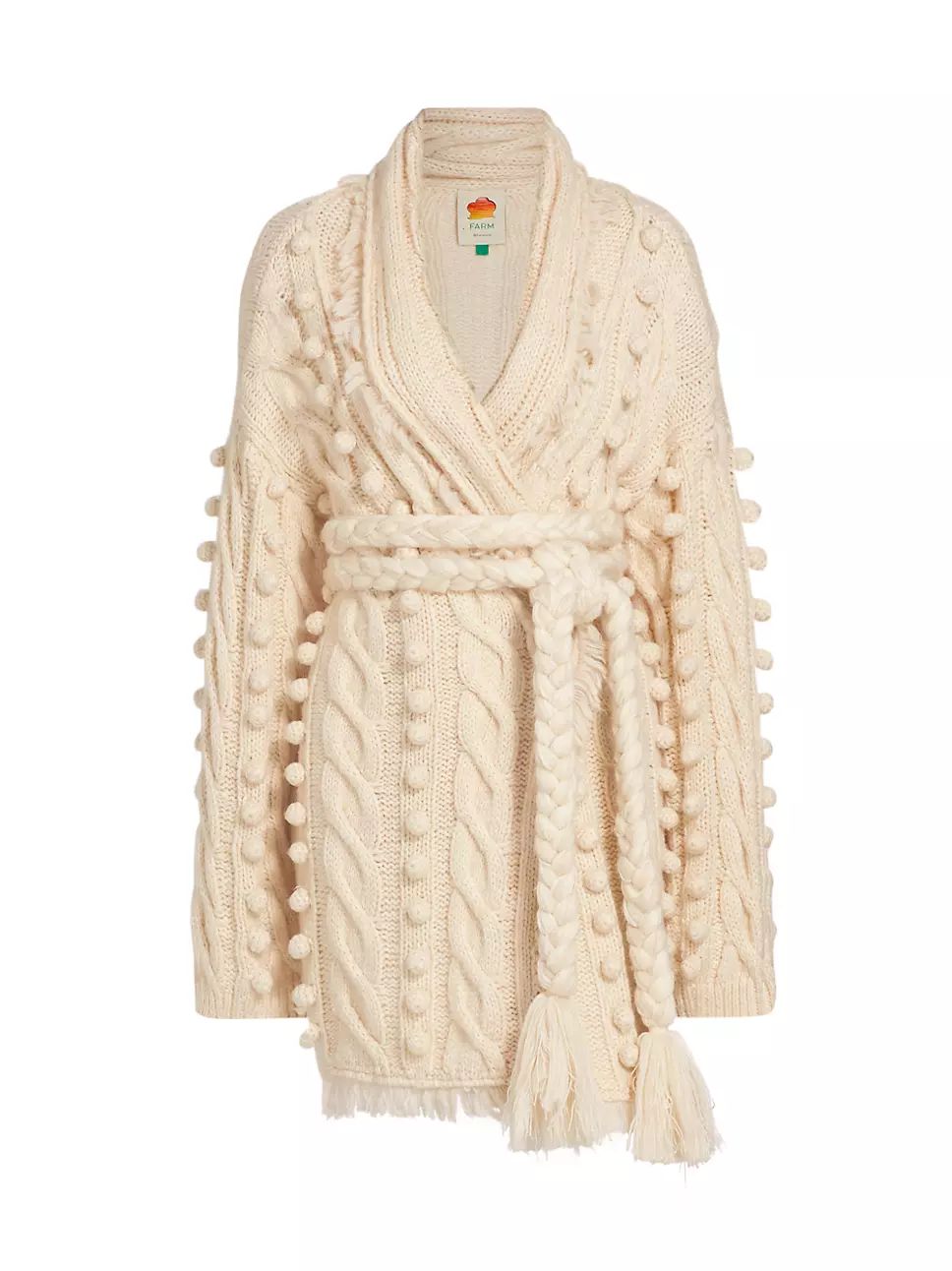 Belted Cable-Knit Long Cardigan | Saks Fifth Avenue