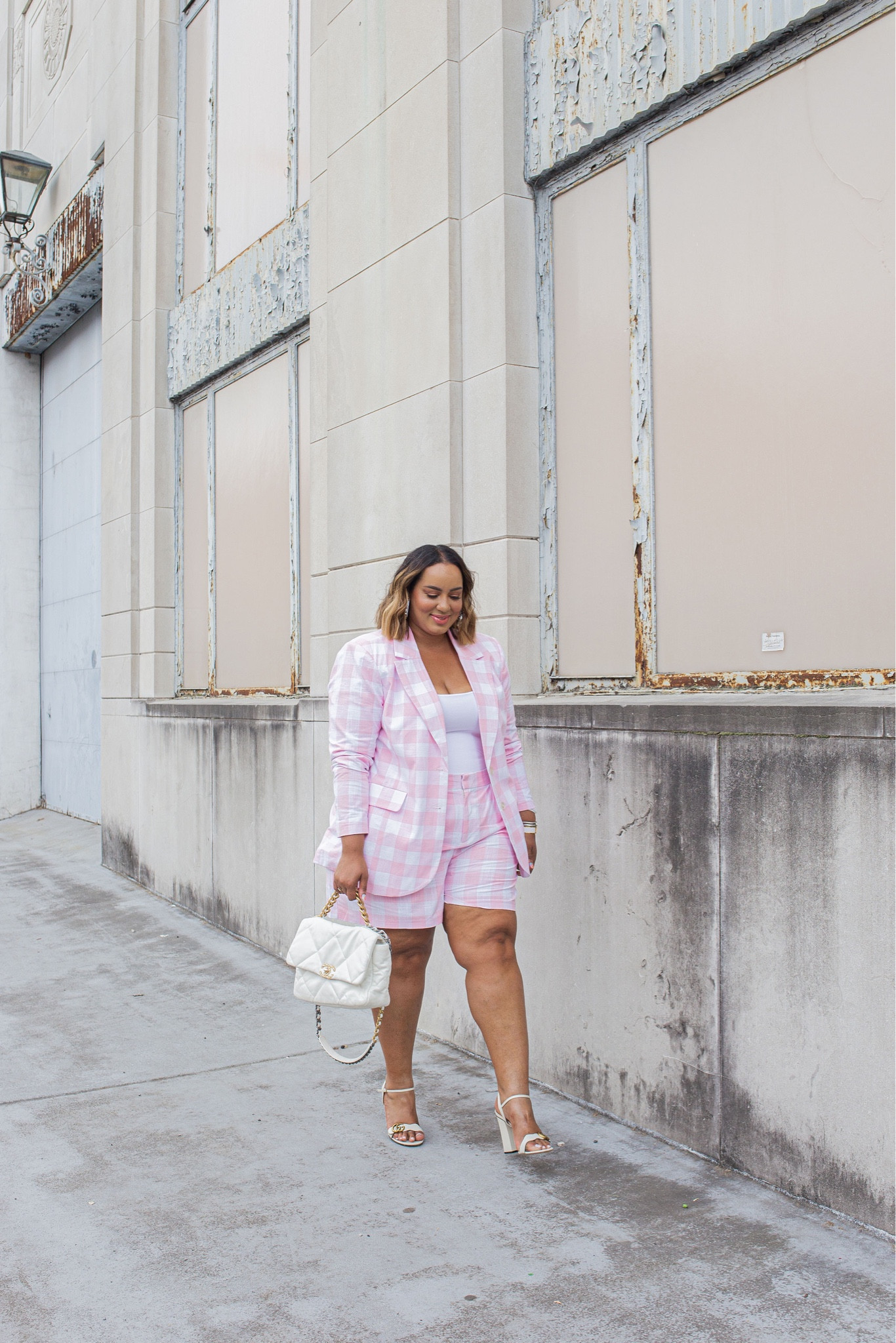 Suit shorts pink gingham plus curve size 18/20 eloquii preppy style summer 

#LTKworkwear #LTKcurves