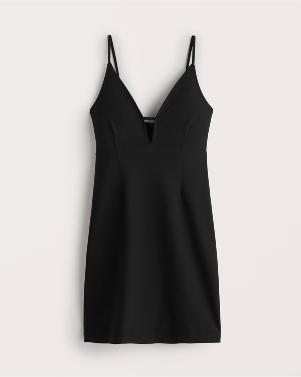 Plunge Neck Mini Dress | Abercrombie & Fitch (US)