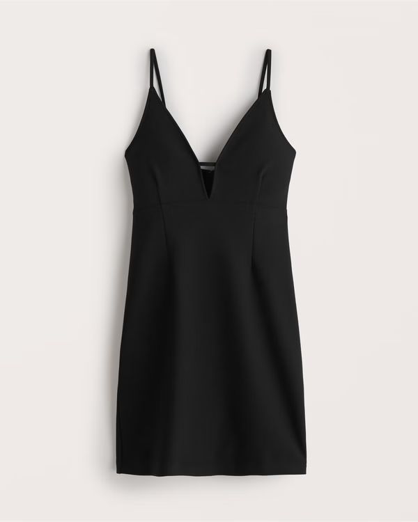 Plunge Neck Mini Dress | Abercrombie & Fitch (US)