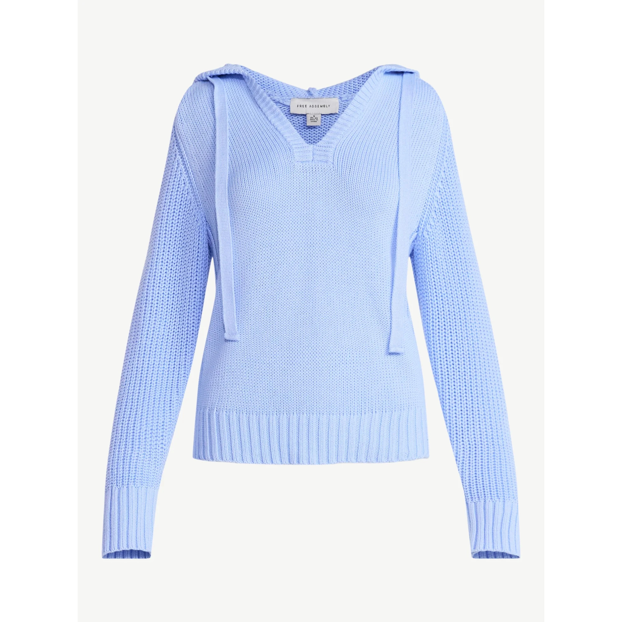 Free Assembly Women's Cotton Hoodie Sweater with Long Sleeves, Sizes XS-XXL | Walmart (US)