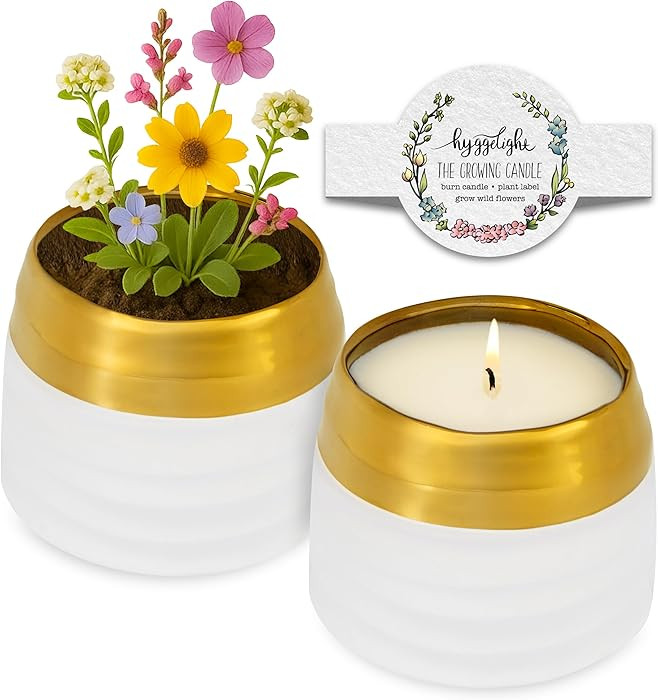 The Growing Candle, Unscented Fragrance Free Candles, 10oz Ceramic Pot, 100% Soy, Clara | Amazon (US)