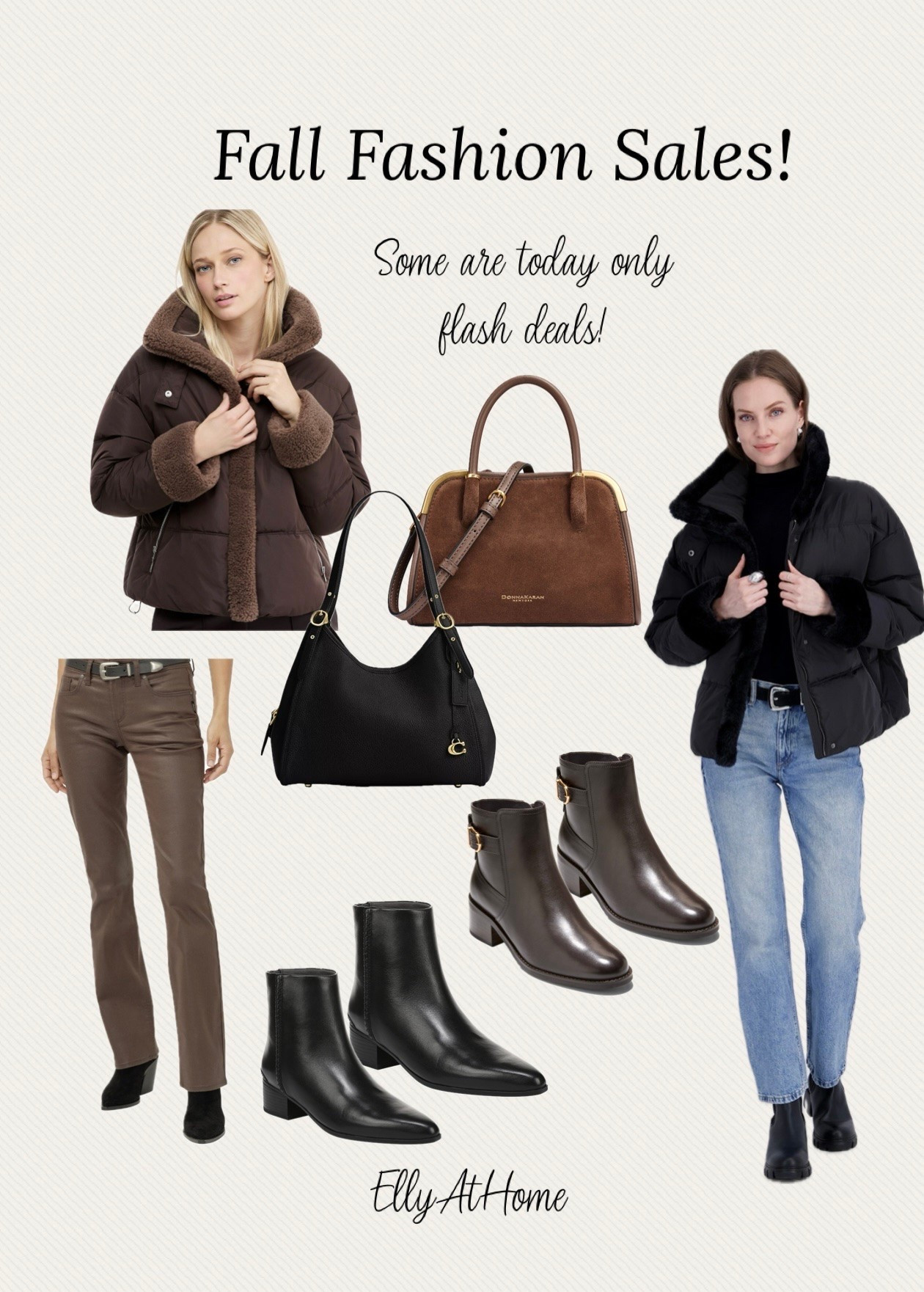 Fall fashion sales and flash deals! I’ve ordered a few of these! Puffer Jacket, boots, handbags, designer sales, fashion casual styles. @macys  Shop soon! Outfit of the day, fall fashion style, brown, black fashion finds. Limited time sales!