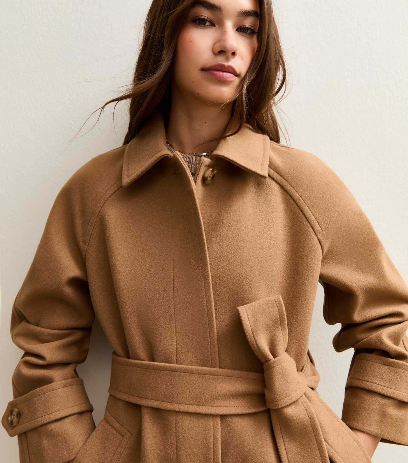 Tan Button Front Belted Midi Coat | New Look | New Look (UK)