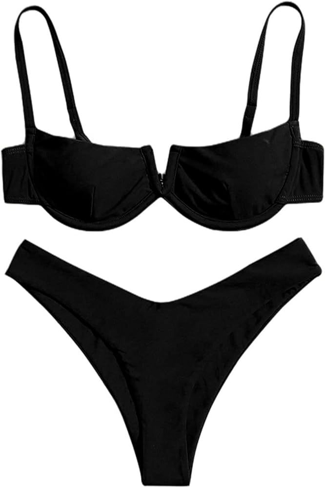 Avanova Women's Sexy Bikini Set Spaghetti Strap Floral Print Underwire Swimsuit Bathing Suits | Amazon (US)