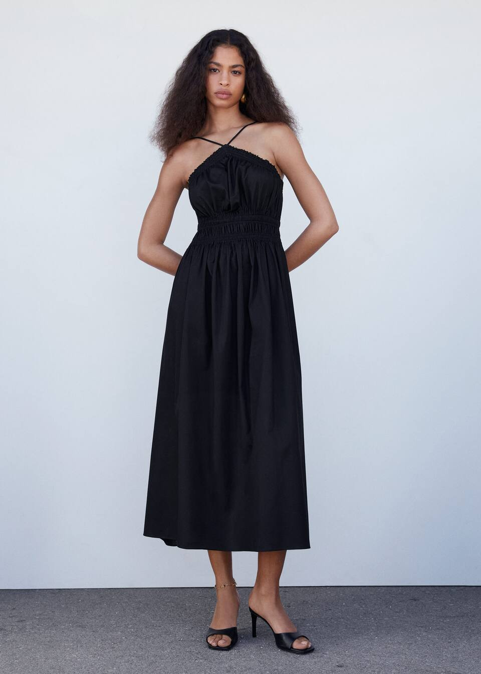 Halter-neck dress with ruffle details -  Women | Mango USA | MANGO (US)