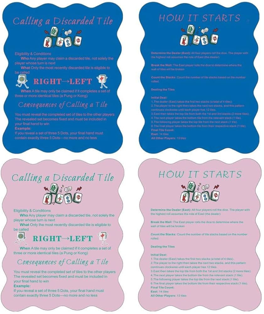 4 Pcs Mahjong Tile Shufflers with Printed Mahjong Rules – Manual Mahjong Mixer & Shuffle Cards ... | Amazon (US)
