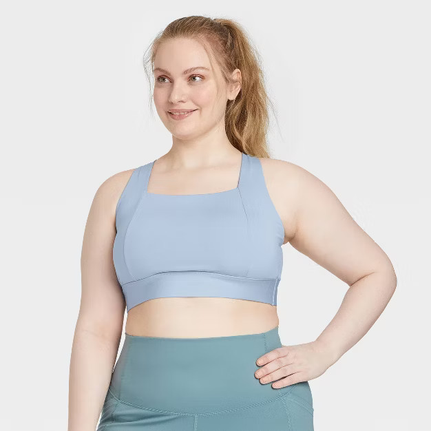 Women's Medium Support Square Neck Crossback Bra - All in Motion™ | Target