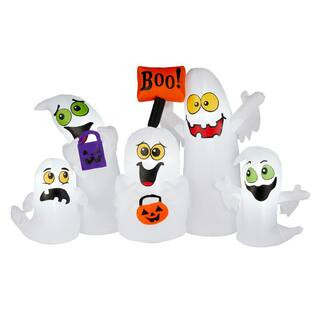 Home Accents Holiday 6.5 ft. LED AirBlown® Ghost Scene 25GM22237 - The Home Depot | The Home Depot