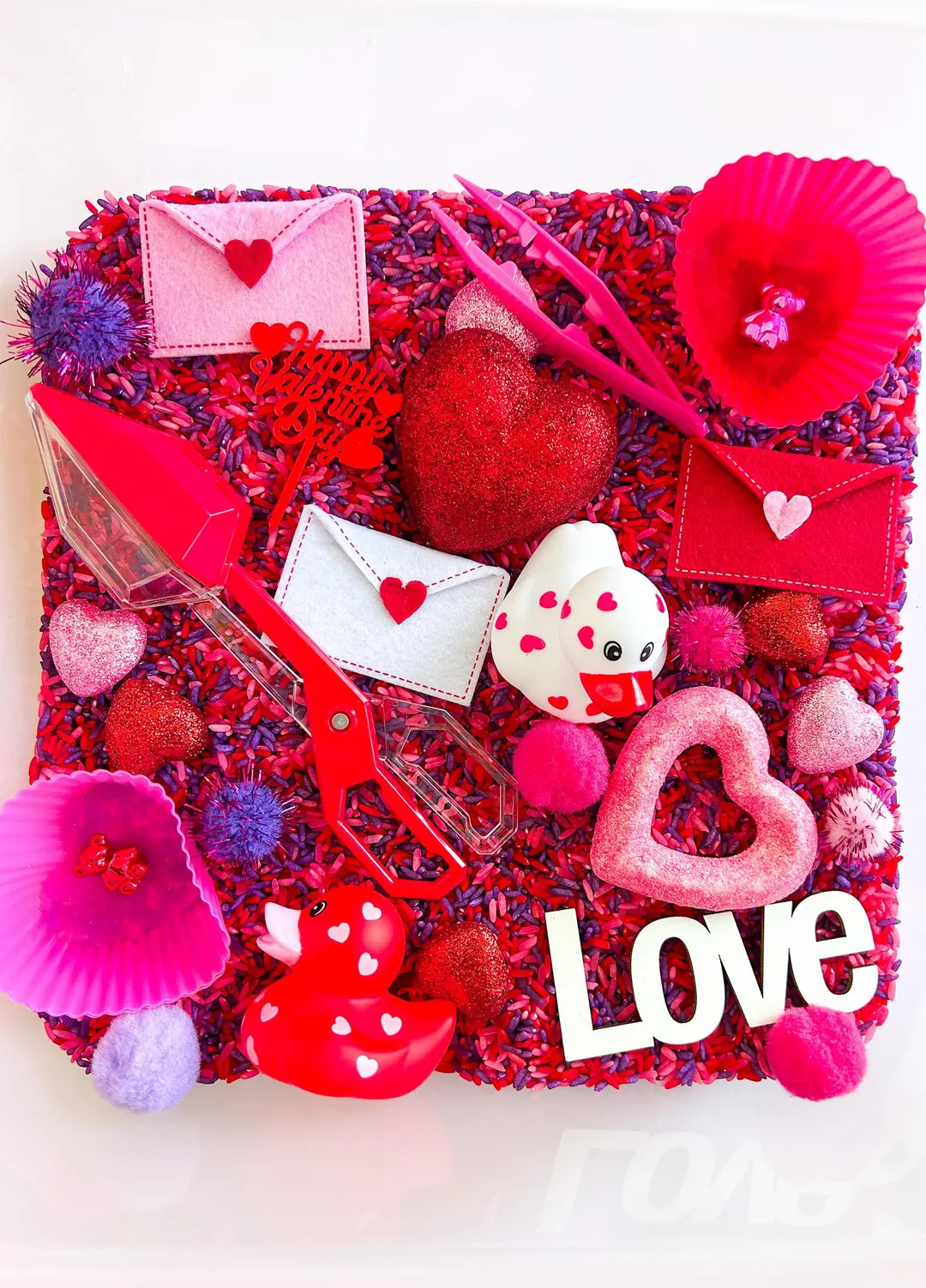 Valentine's Sensory Filler | Little Love Sensory Bin | V-day Sensory Mix | Valentine's Rice | Val... | Etsy (US)