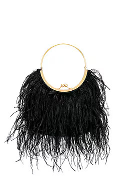 olga berg Penny Feathered Frame Bag in Black from Revolve.com | Revolve Clothing (Global)