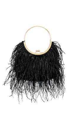 olga berg Penny Feathered Frame Bag in Black from Revolve.com | Revolve Clothing (Global)