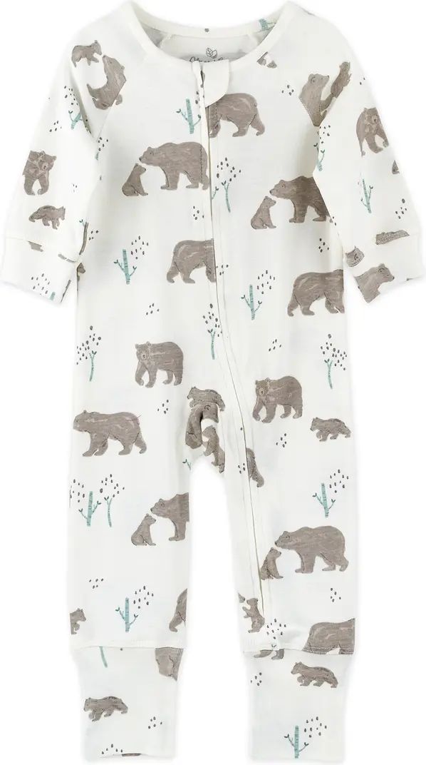 Oliver & Rain Kids' Bear Print Organic Cotton Pajamas | Nordstrom | Nordstrom