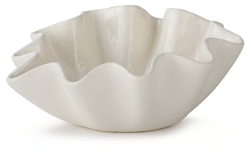 Ruffle Decorative Bowl, Ivory | One Kings Lane