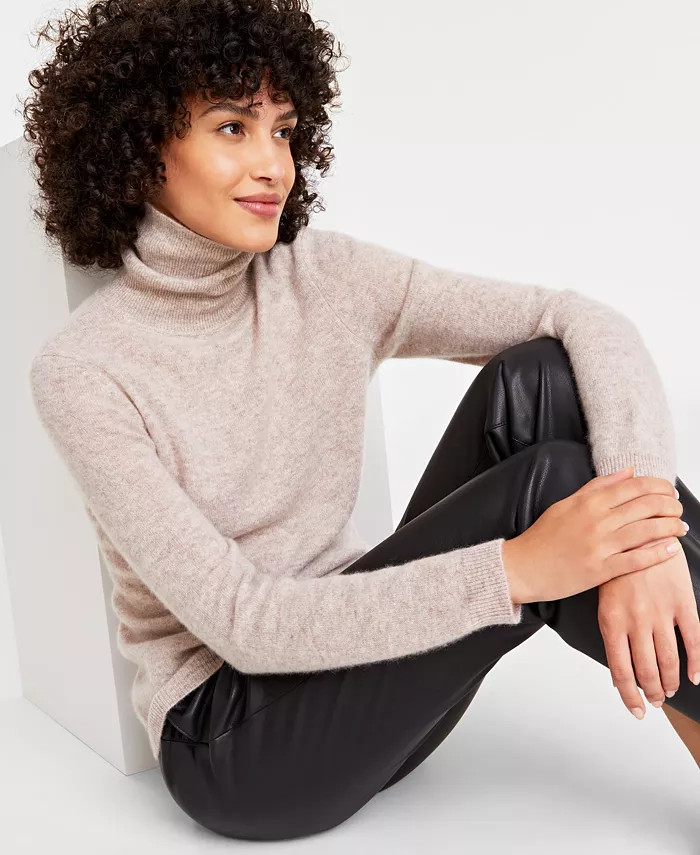 Women's 100% Cashmere Turtleneck Sweater, Regular & Petite, Created for Macys | Macy's