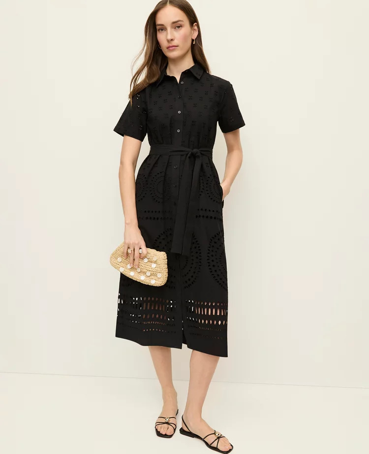 Midi Eyelet Shirtdress | Ann Taylor
