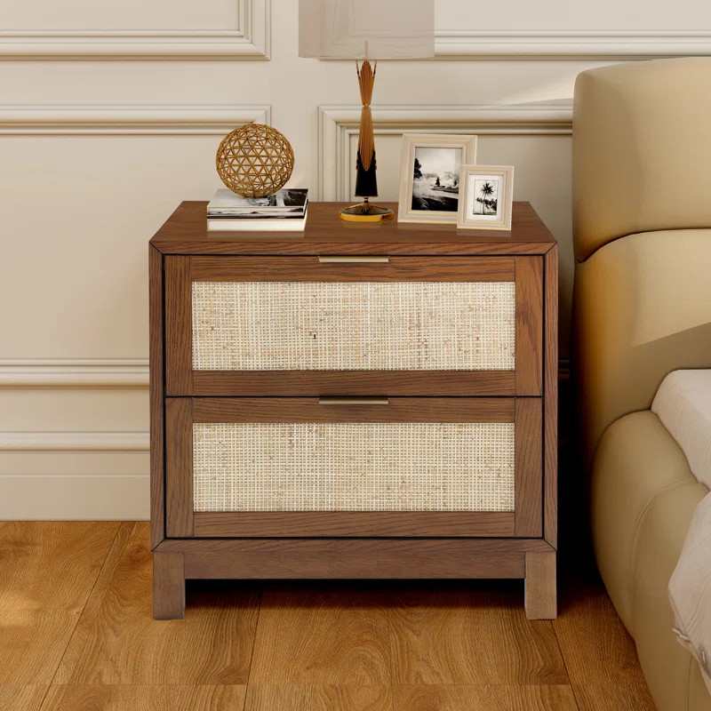 Bay Isle Home™ Rattan Nightstand With Drawers | Wayfair | Wayfair North America
