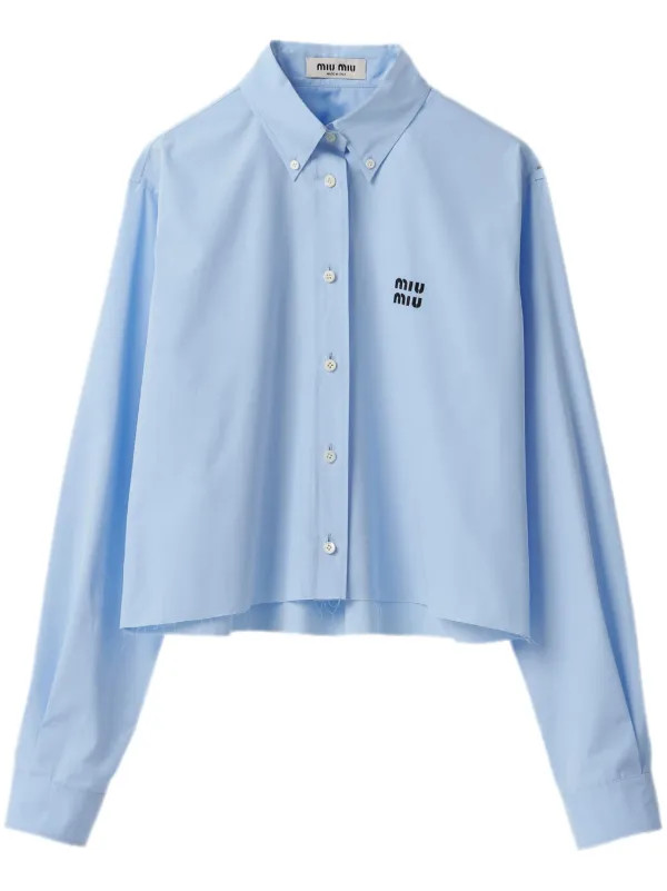 logo-embroidered cotton shirt | Farfetch Global