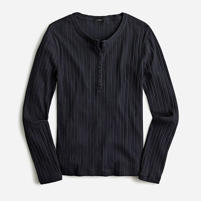Fitted pointelle henley | J. Crew US