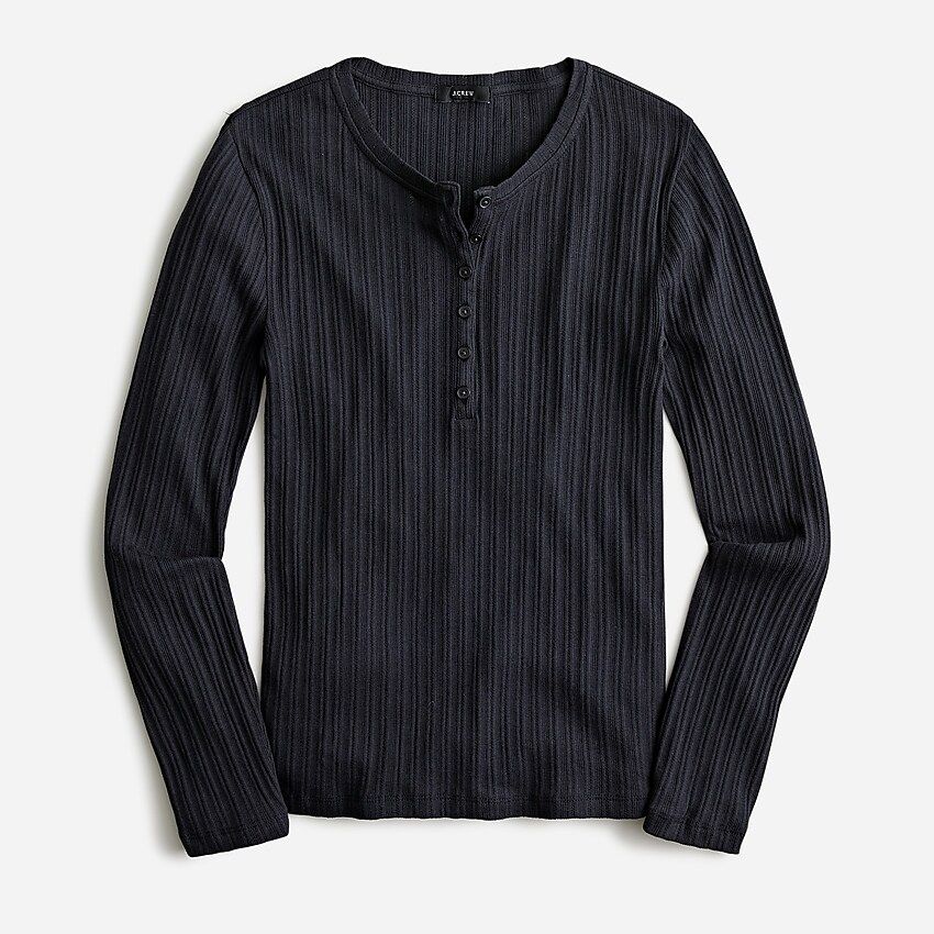 Fitted pointelle henley | J.Crew US