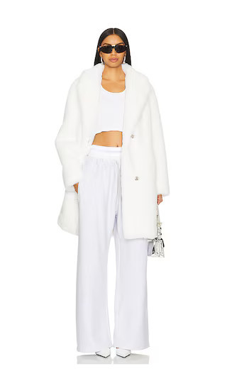 MORE TO COME Elaine Faux Fur Coat in White. - size L | Revolve Clothing (Global)