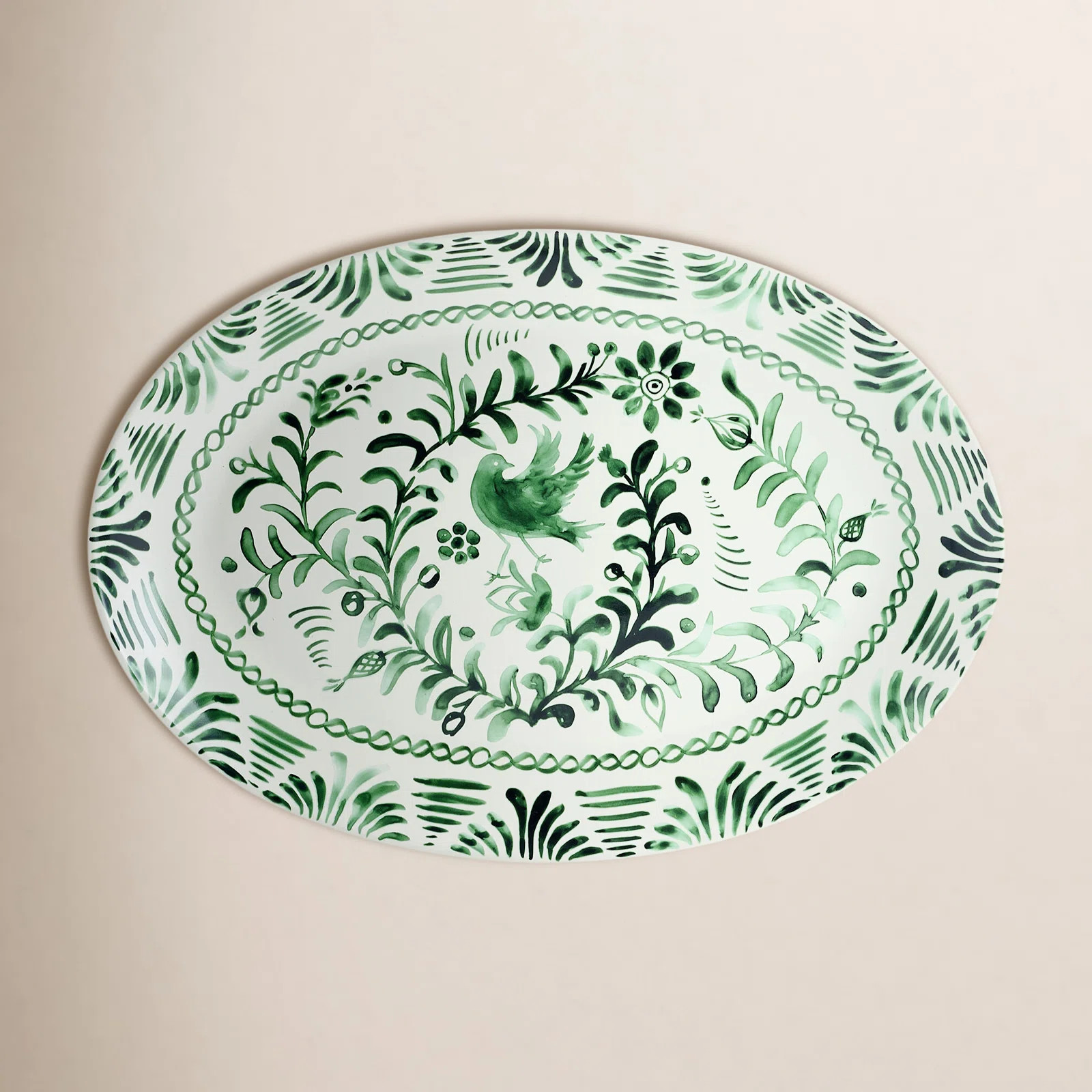 Birch Lane™ Sicily Serve Bowl/Platter Set, Green | Birch Lane