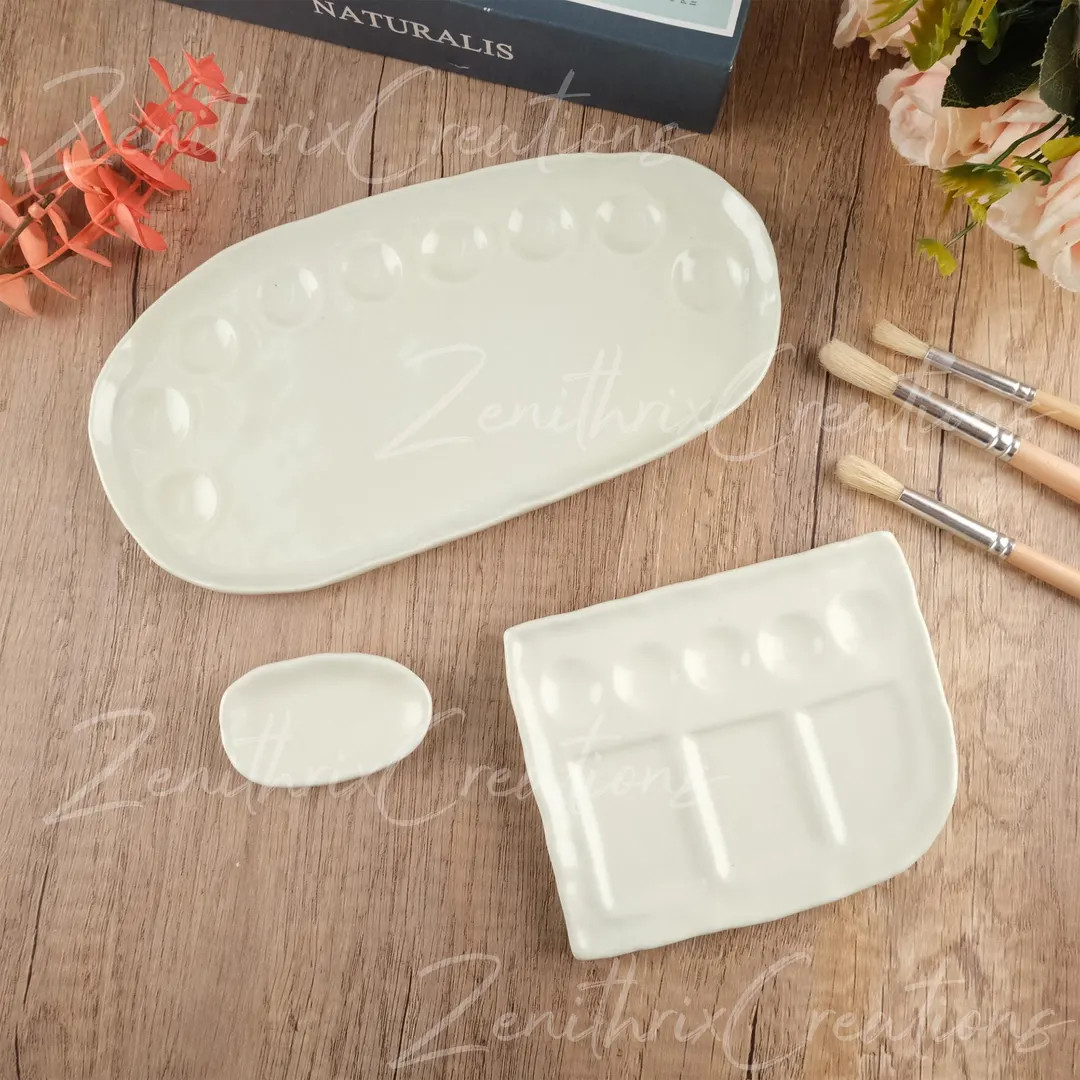 Custom Ceramic Watercolor Palette Kit Set, Ceramic Artists Palette, Gifts for Painters, White Cla... | Etsy (US)