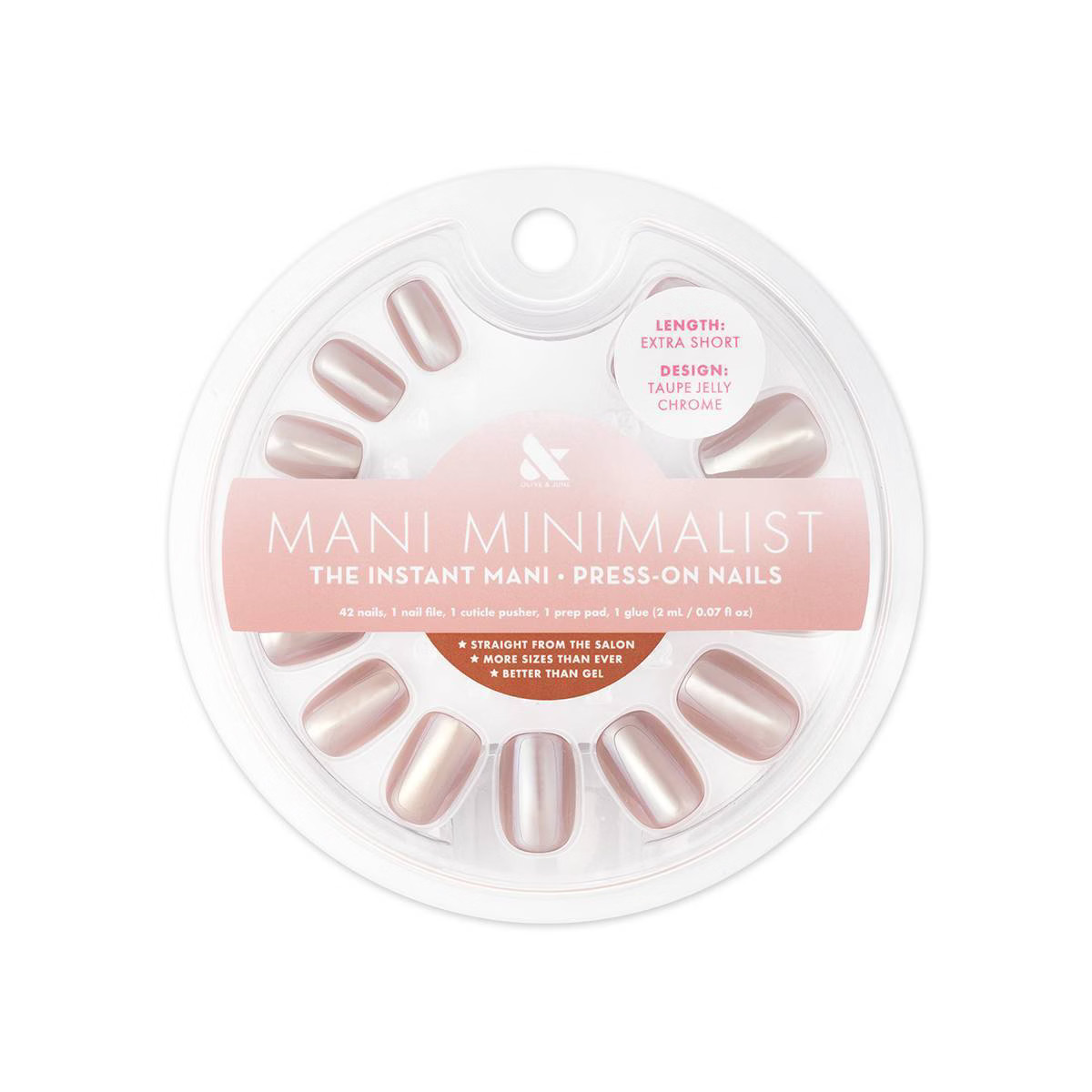 Olive & June Press-On Fake Nails - Taupe Jelly Chrome - 42ct | Target