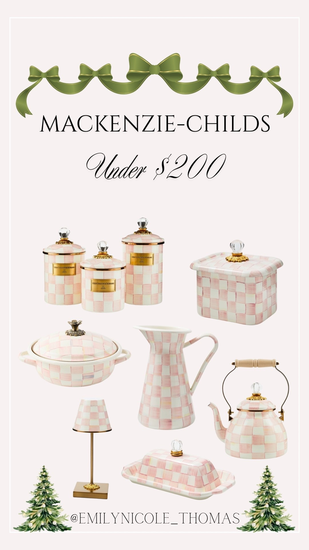 Mackenzie-Childs Gifts Under $200

Mackenzie Childs Pink Check, Christmas wish list, Christmas gifts, gifts under $200, gifts for her, gifts for girlfriends, gifts for mom, gifts for mother in law, kitchen appliances, kitchen accessories, baking containers, recipe box, pitcher, kettle pot, butter dish, side lamp

#LTKGiftGuide #LTKHome #LTKHoliday