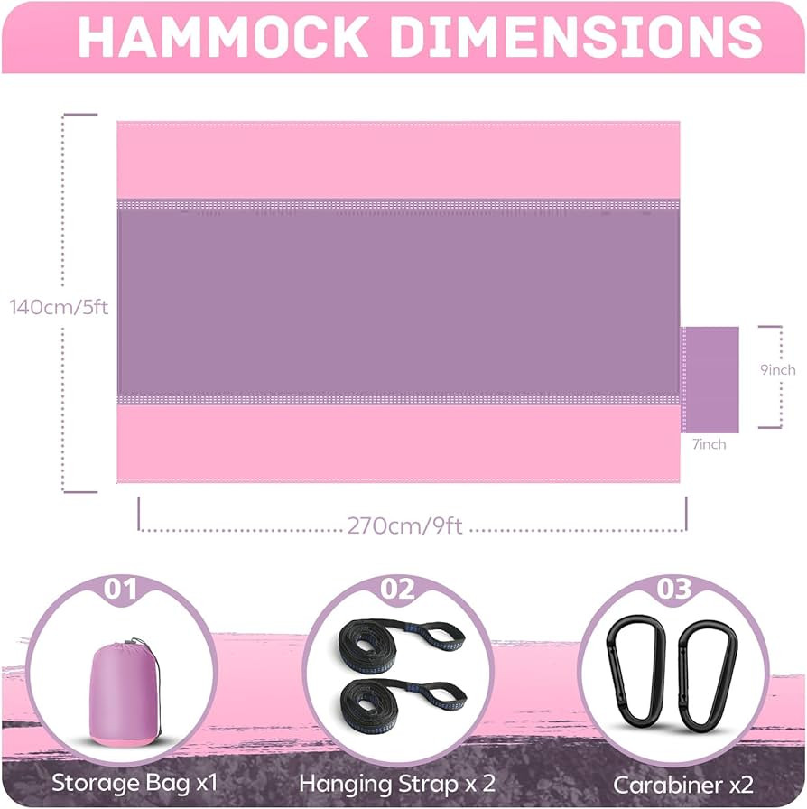 Camping Hammock Lightweight, Portable Hammocks Parachute Hammock with Two Tree Straps, Single or ... | Amazon (US)