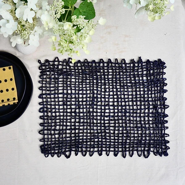 Rectangle Woven Black Placemats | TerraKlay